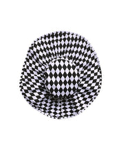 Load image into Gallery viewer, Hat - Circle (Ruffled) - Black & White - Alternate Diamond Checkered