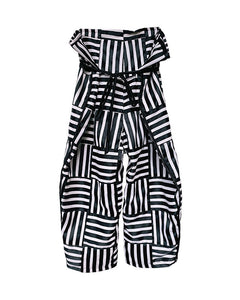 Trousers - Wrap Around - Patchwork - Alternate Stripes / Checker