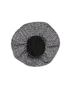 Truffle Poppy Hat - Circle (Ruffled) - Black & White Polka Dots