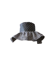 Load image into Gallery viewer, Truffle Poppy Hat - Circle (Ruffled) - Black &amp; White Polka Dots
